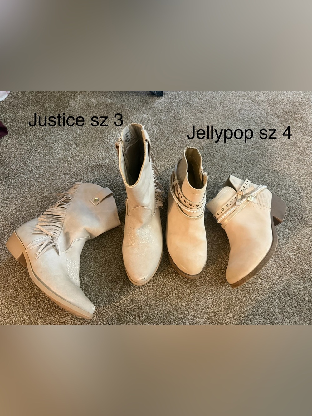 Jellypop and Justice Ankle Boots sz 3 and 4